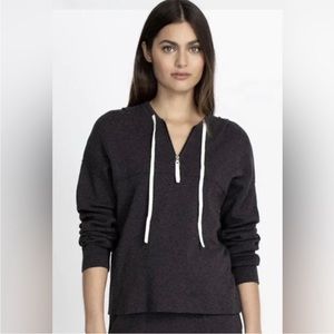 Johnny Was Calme Washable Cotton Cashmere Sporty Half Zip Hoodie New With Tags